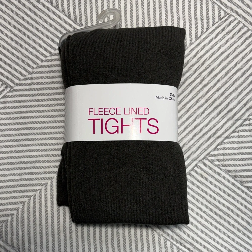 Fleece Lined Women's Tights Charcoal Size Small Medium